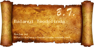 Balanyi Teodolinda névjegykártya